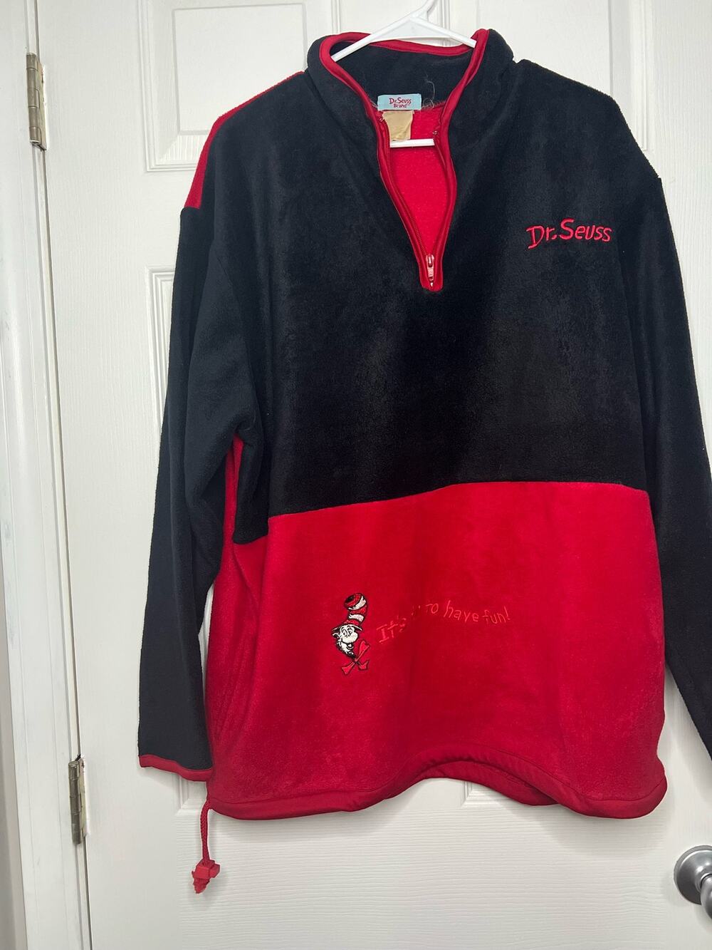 Dr. Seuss Brand Vintage Quarter Zip Fleece Sweatshirt Sz: XL